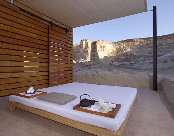 Chambre avec vue de l'Amangiri, hôtel cinq étoiles de l'Utah