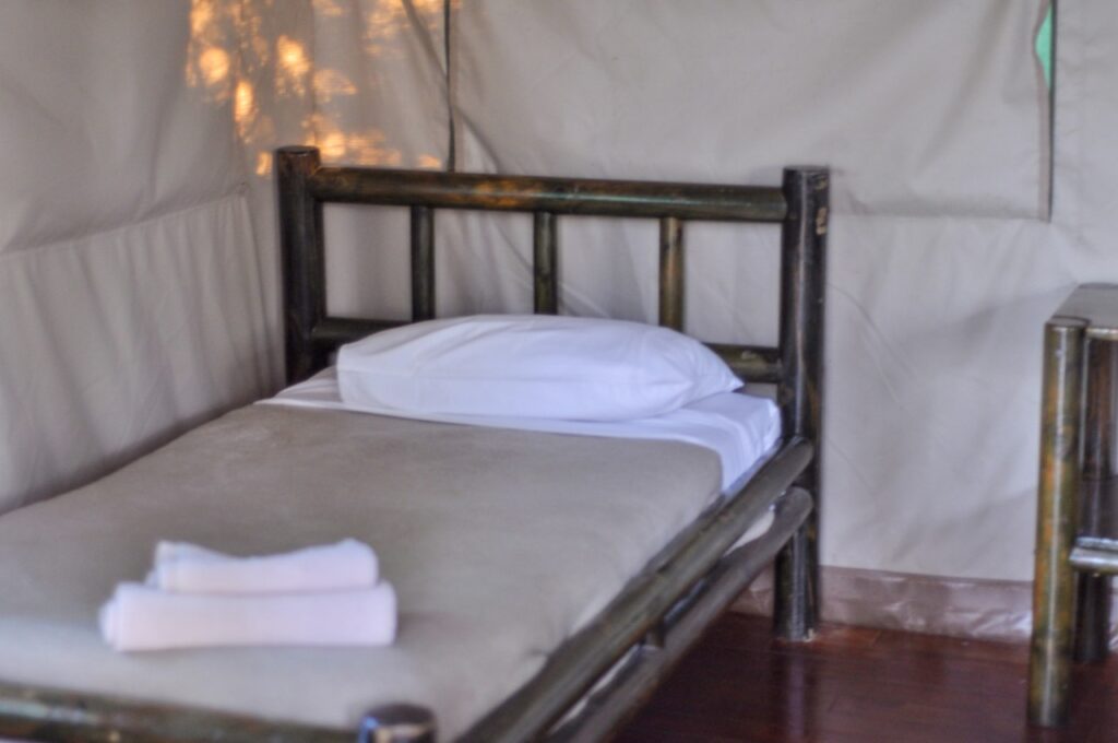 Le lit de notre nuit à Tamboti