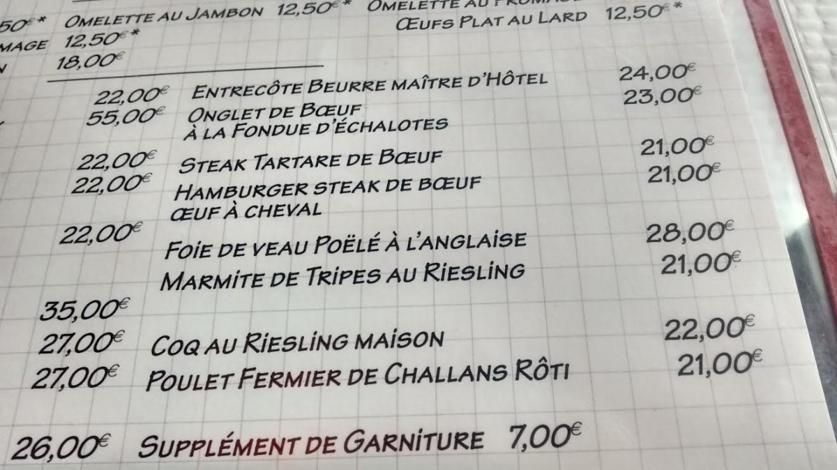 La brasserie de l'île Saint Louis à Paris1.jpg La carte de la brasserie de l'île Saint Louis - Paris