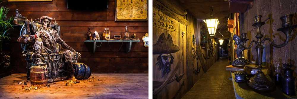 Des scènes reflétant l'époque des pirates sont parsemés dans le couloir