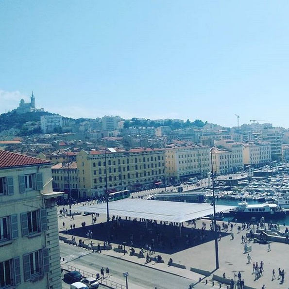 La vue depuis notre chambre à l'hôtel Oceania à Marseille