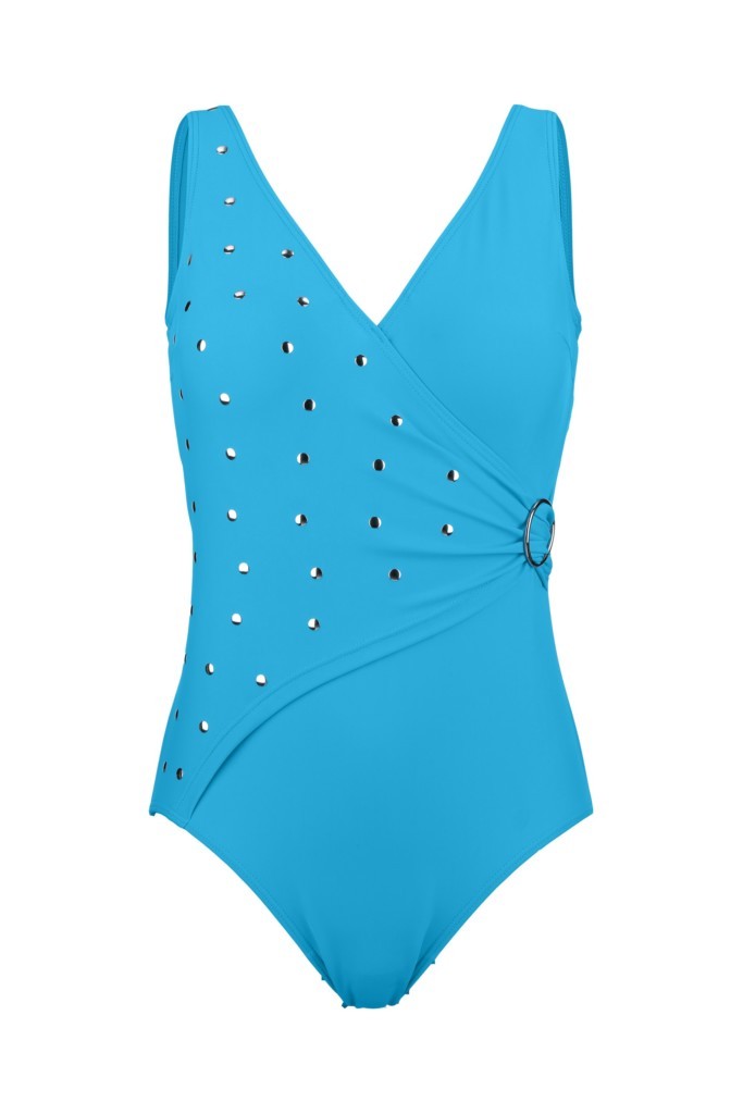 Laura Kent mise sur une coupe portefeuille bleu turquoise Laura Kent mise sur une coupe portefeuille bleu turquoise