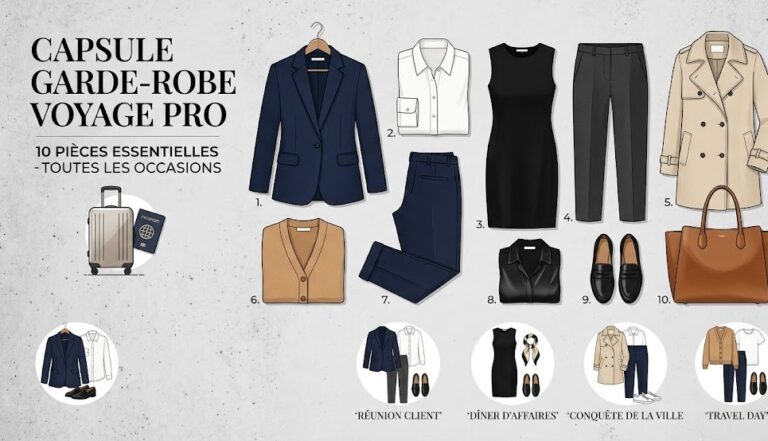 Capsule garde-robe voyage pro ; 10 pièces, toutes les occasions.