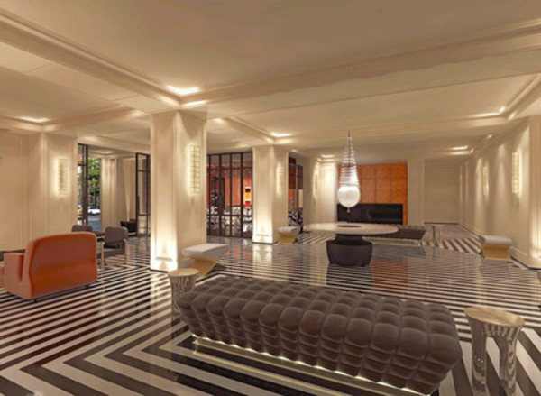 Espace lumineux dans l'entrée du Mark Hotel à New York Espace lumineux dans l'entrée du Mark Hotel à New York