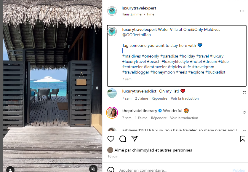 contenu luxury travel expert