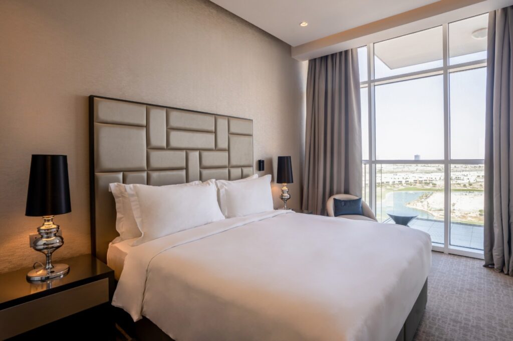 radisson hotel dubai damac hills 1 bed suite bedroom 1