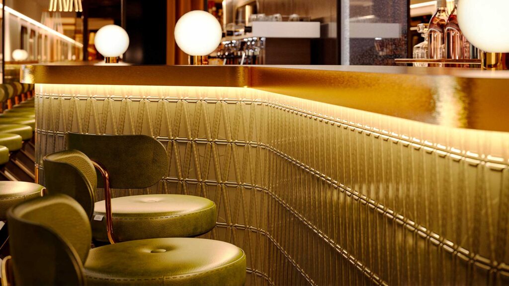 Au bar lounge du train