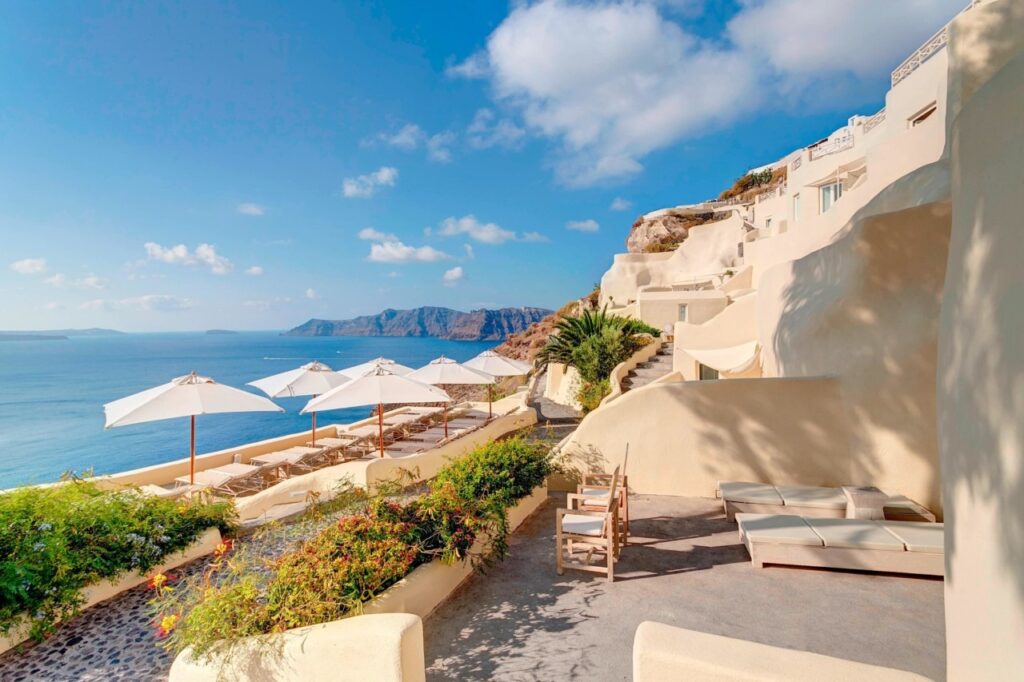 Terrasse Mystique hôtel Santorin