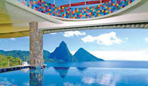 Suite de Jade Mountain face aux Pitons, hôtel de rêve aux Caraïbes