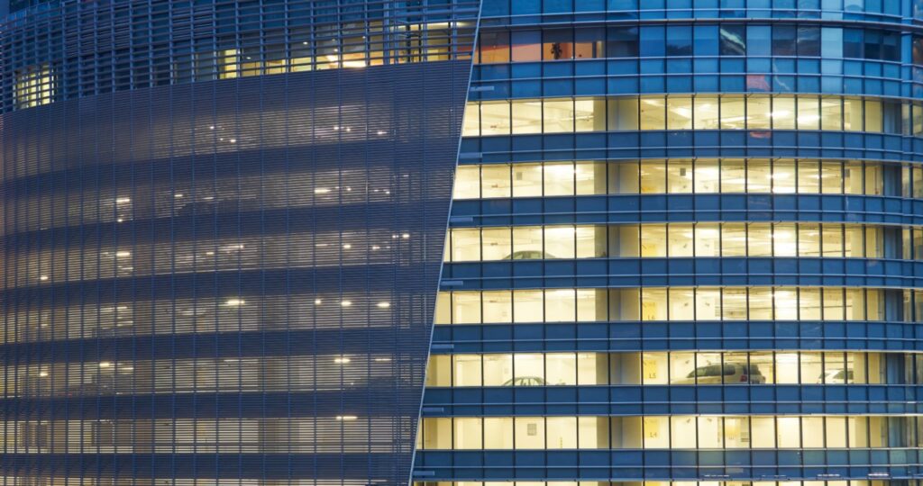 Modern Parking Garage at Night
