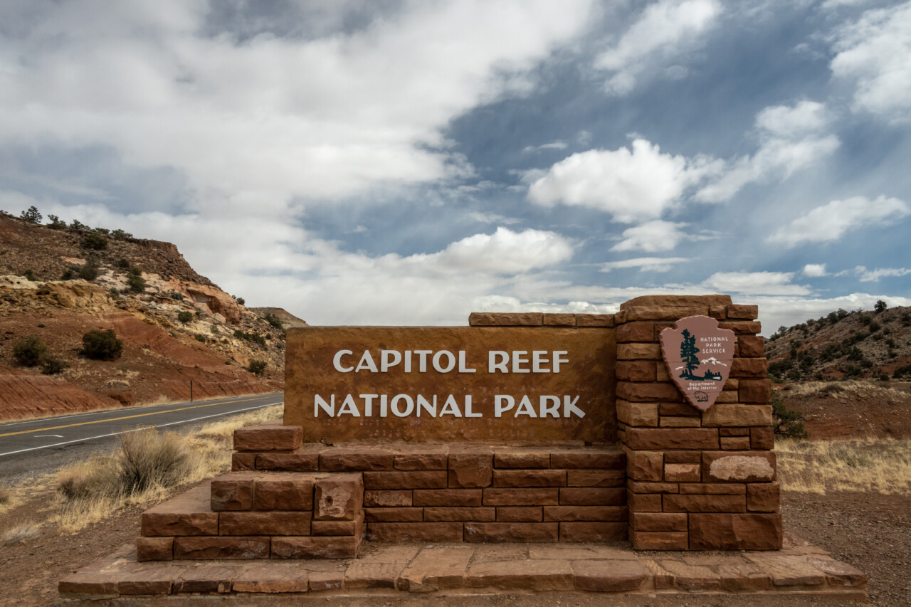 capitol reef national park, united states: march 6, 2022: cloudy