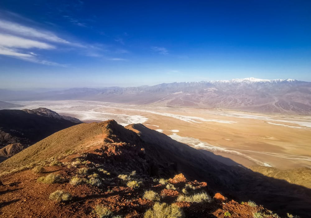 Visiter Death Valley vue depuis Dante's View au coucher du soleil