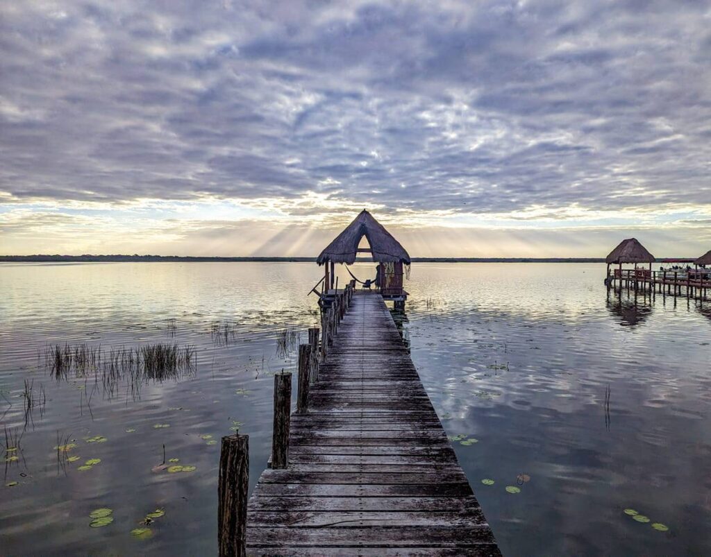 Ponton privé location Airbnb Bacalar lagune