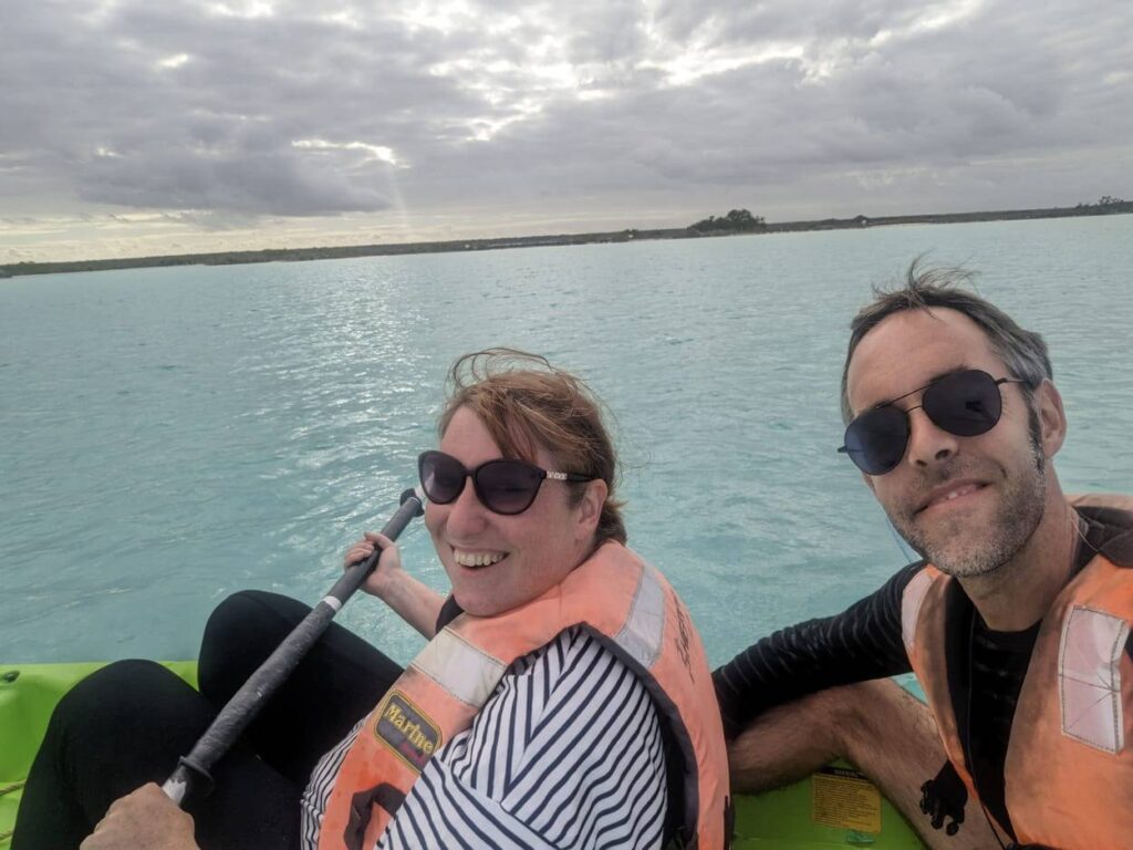 Kayak sur la lagune de Bacalar Mexique