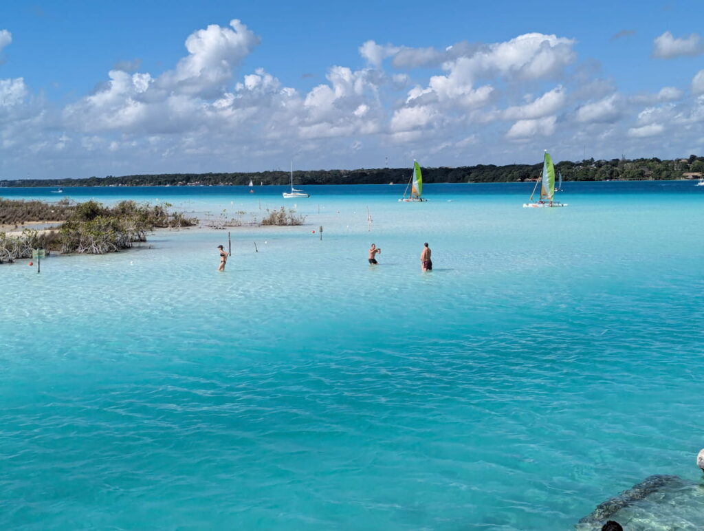 Canal des 7 couleurs Bacalar vue aérienne