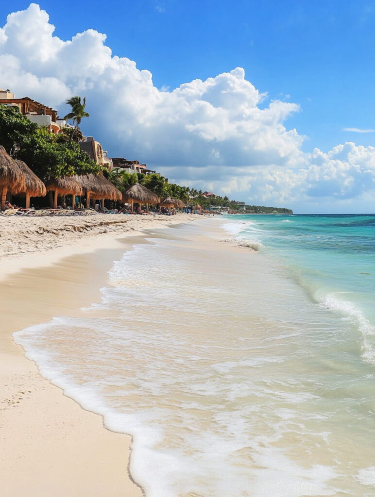 plage de sable blanc à Playa del Carmen sur la Riviera Maya