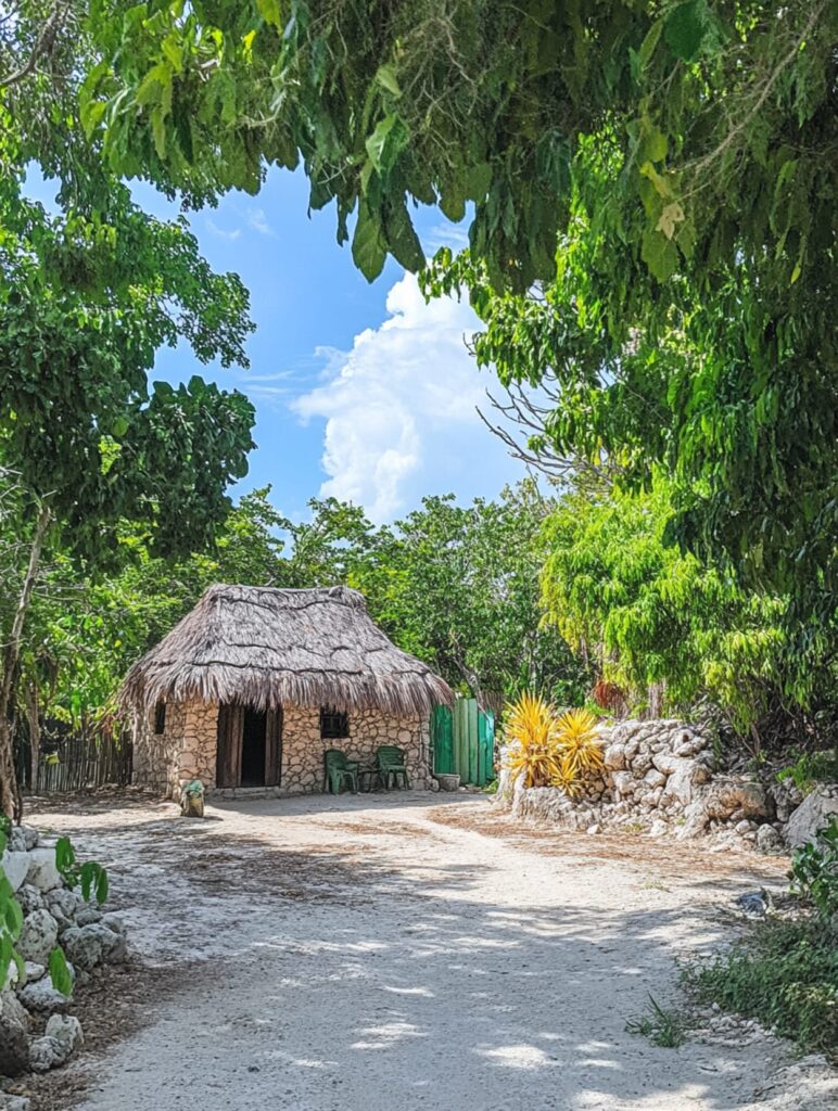 village maya Bacalar Yucatan Mexique
