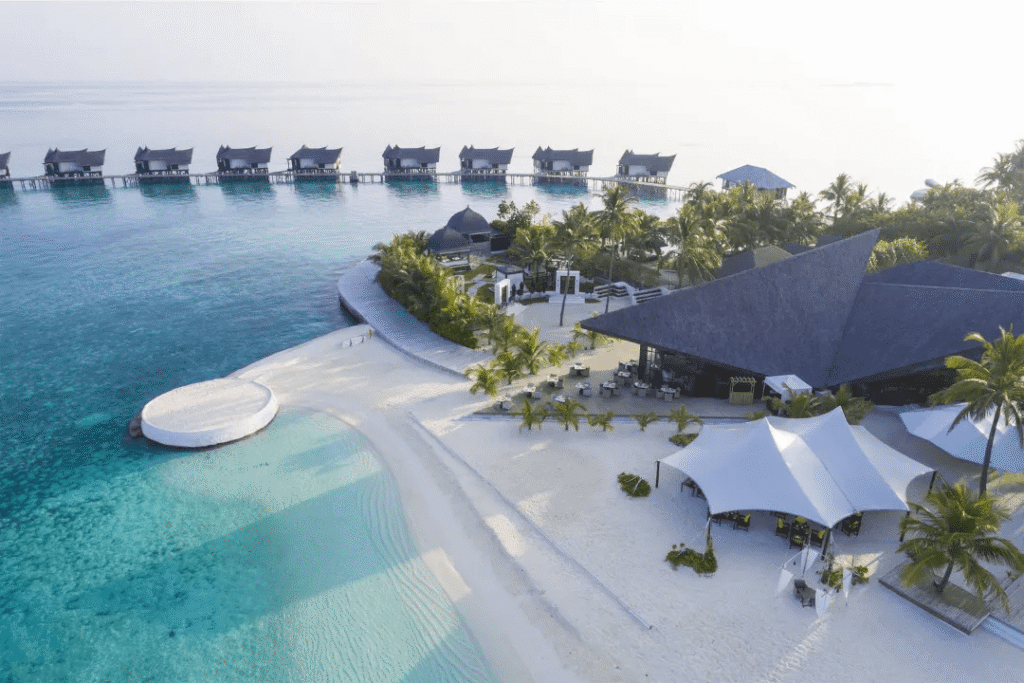 Plage de sable blanc villa