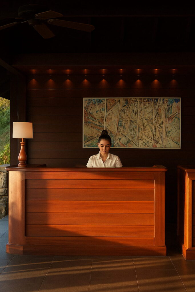 lobby du Four Seasons Resort Seychelles à Baie Lazare