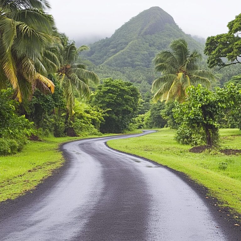 la route vers le volcan de la soufrière
