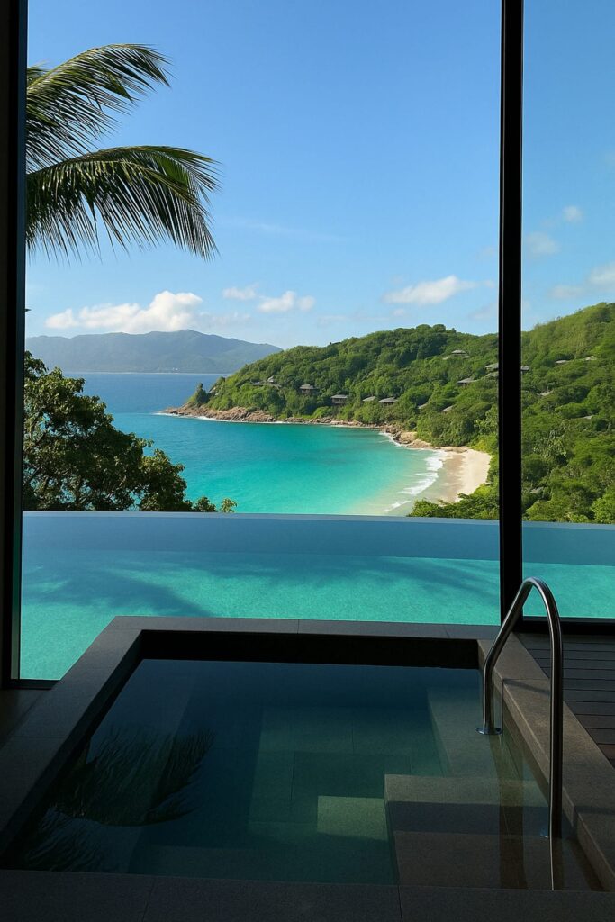 salle de bain ouverte sur la nature — Four Seasons Resort Seychelles