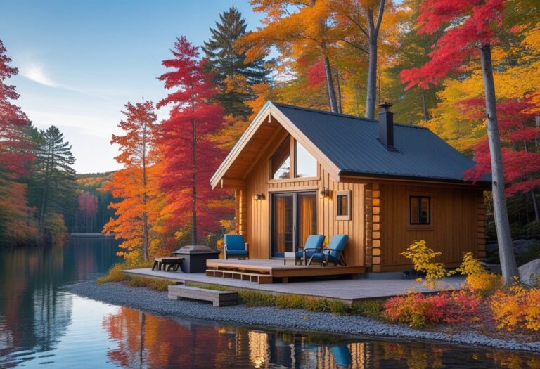 chalet familial à louer au Québec bord de lac en hiver