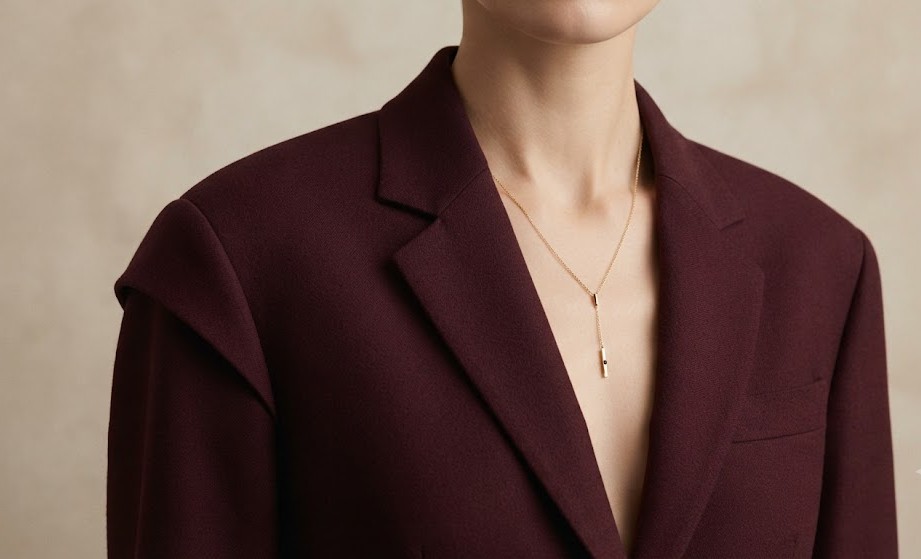 Tailleur femme bordeaux comme tenue de mariage élégante