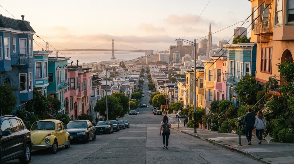 vue sur les quartiers de San Francisco depuis une colline