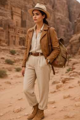 Tenues de lin clair et chapeau de paille à emporter en Jordanie