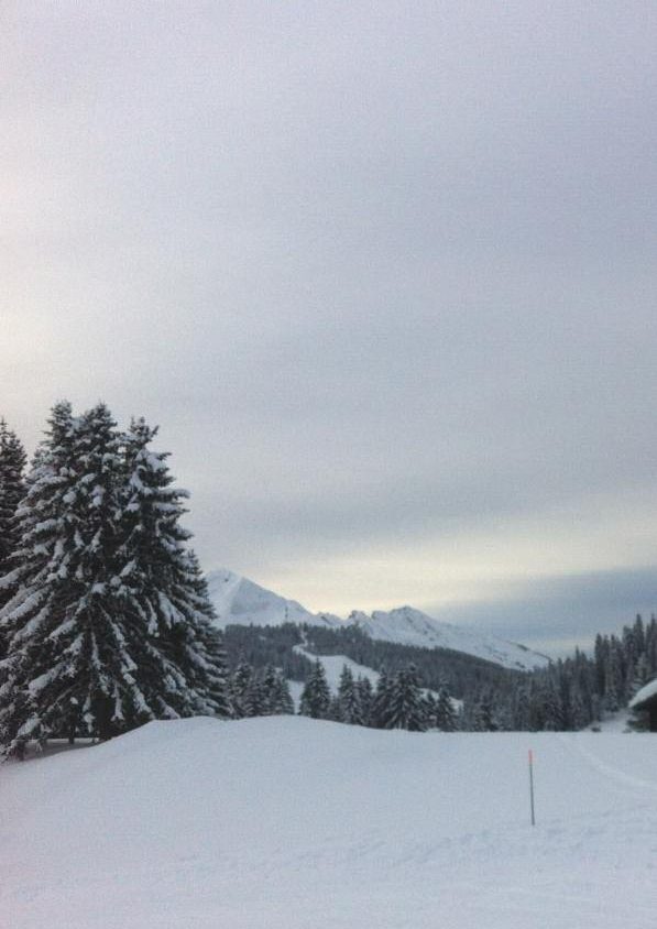 Sommets enneigés des Alpes françaises au petit matin