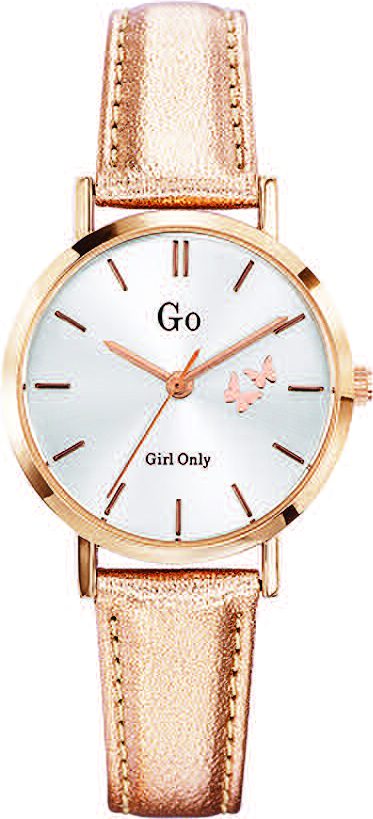 Montre Go au bracelet doré et au cadran blanc